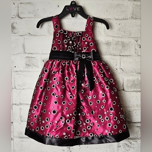 LOVE by Special Occasions Pink Party Dress 2T Sleeveless Tulle Bow Detail - Picture 1 of 7